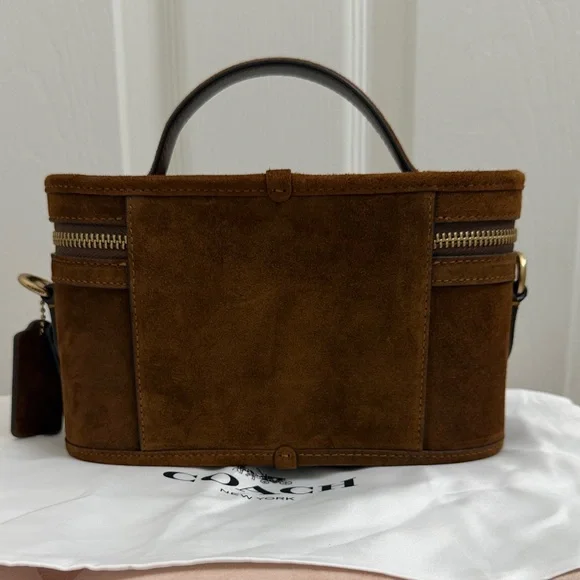 Coach Trail Bag Warm Brown Suede No Straps - Picture 6 of 12